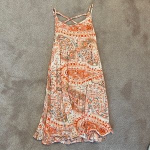 Super cute orange design sun dress